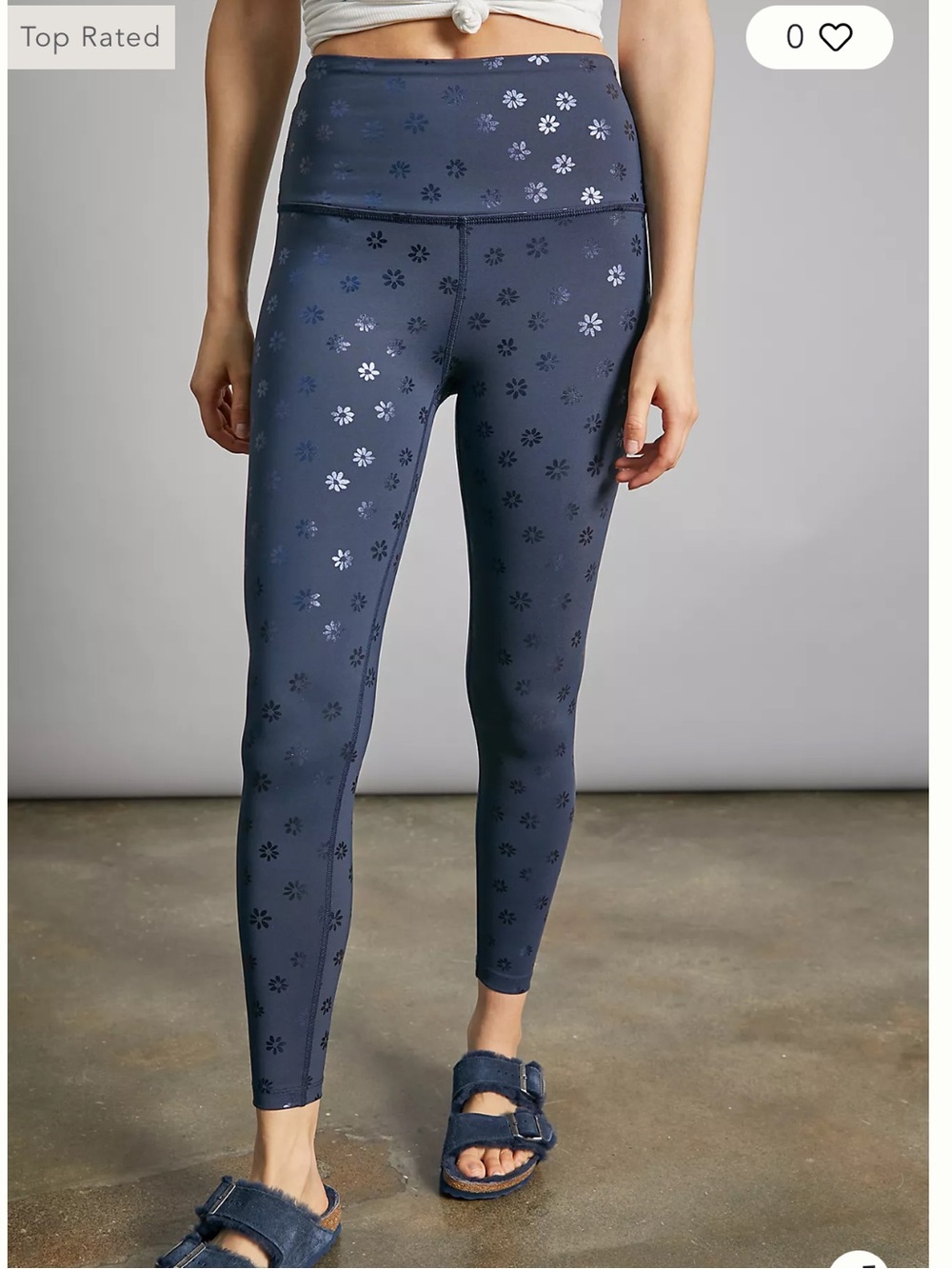 Anthropologie Beyond Yoga Daisy Shimmer Leggings Navy Blue size small